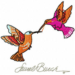 Hummingbirds Embroidery Design 12
